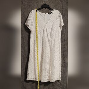 NWOT, Lane Bryant, size 18, v-neck, white lace w/white shell dress.